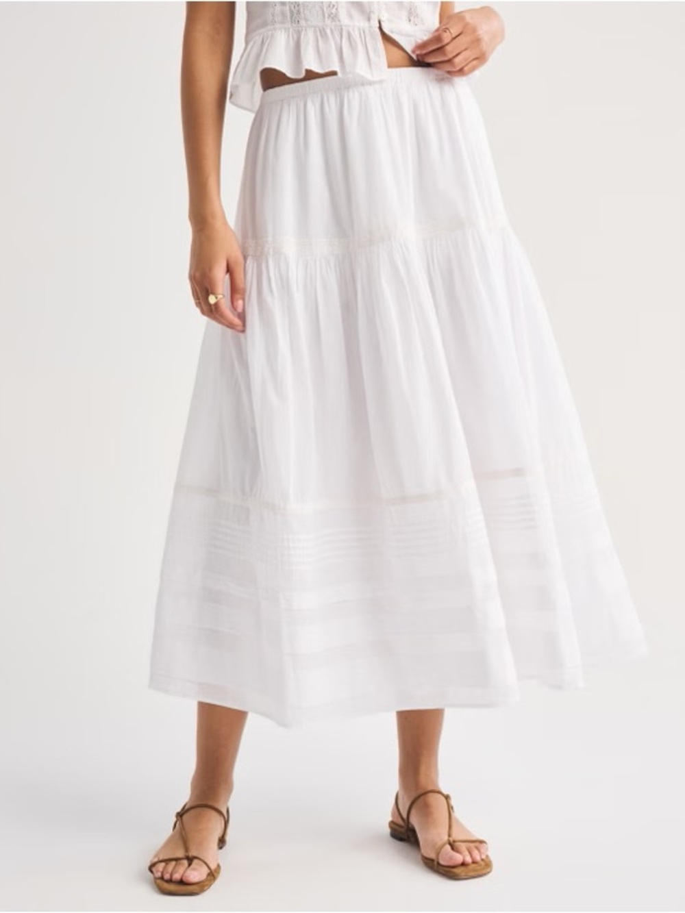 NWT Abercrombie & Fitch 100% Cotton Boho-Chic Maxi Skirt - Picture 2 of 5